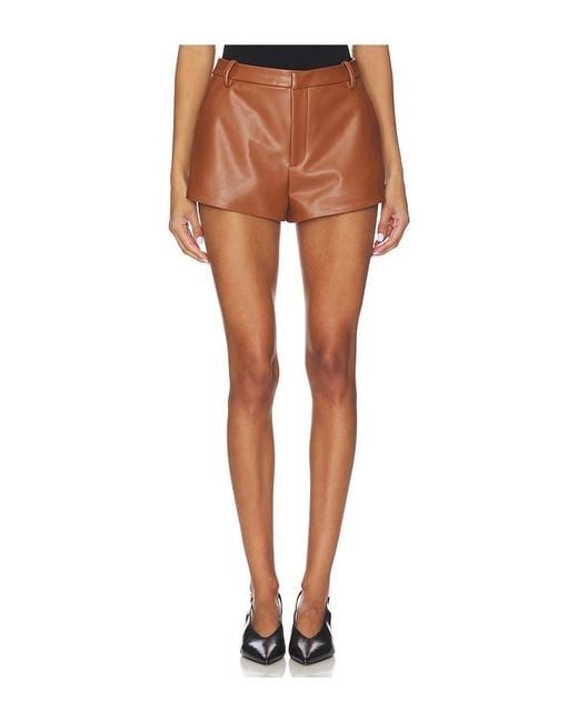 Lovers + Friends Brown Gemma Faux Leather Short