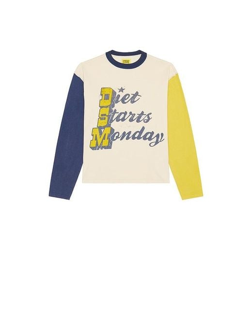 DIET STARTS MONDAY White Star Long Sleeve Tee for men