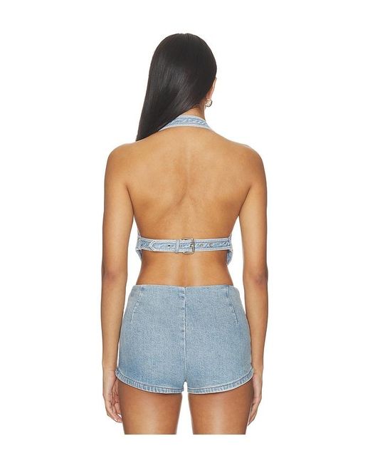 retroféte Blue Amelisse Denim Top