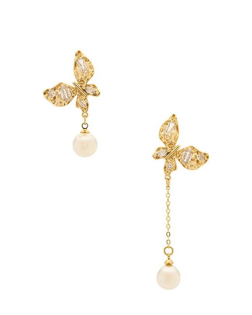 Natalie B. Jewelry White She's A Flutter Earring
