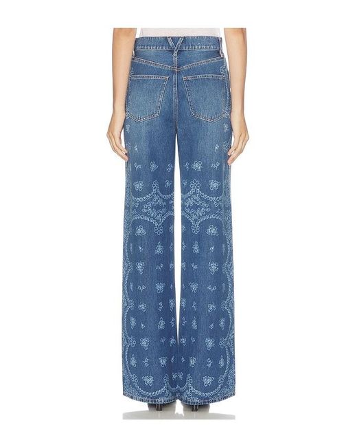 Veronica Beard Blue Taylor High Rise Wide Leg Jeans