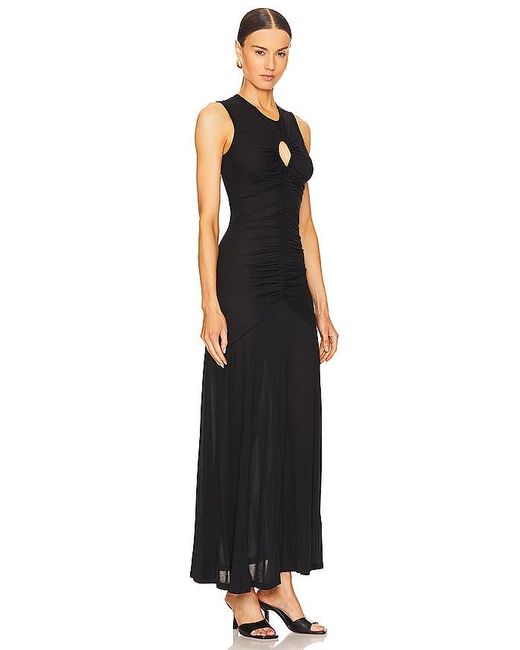 Ulla Johnson Black MIDI-KLEID ISABEL