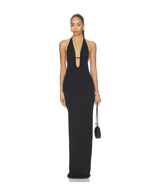 ÉTERNE Black Soft Jersey Gigi Maxi Dress