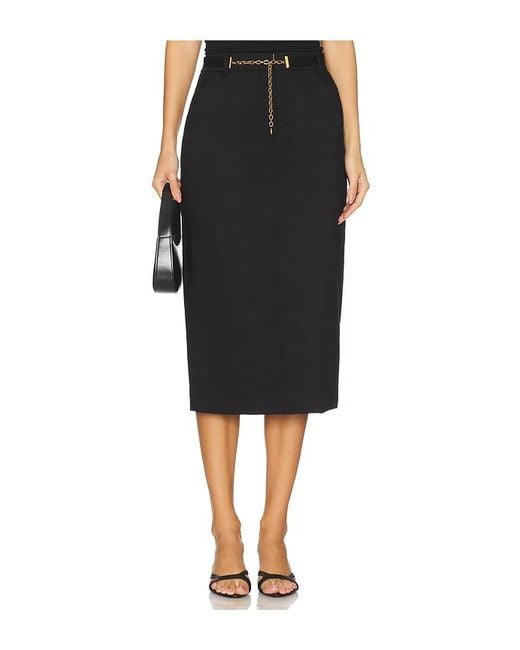 Veronica Beard Black Hoffman Skirt With Belt