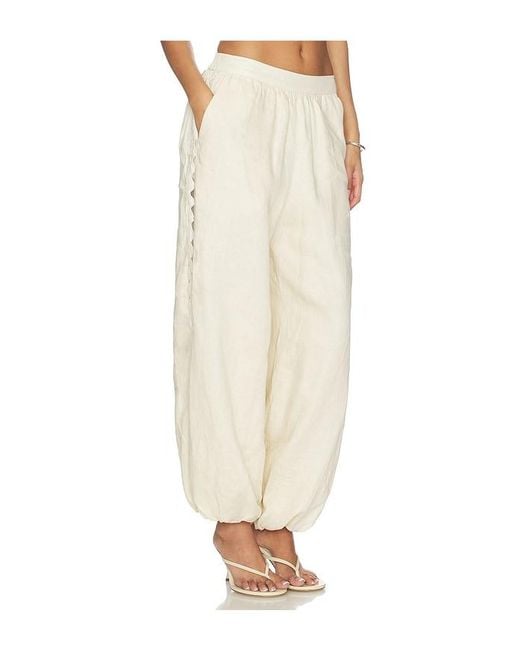 Jonathan Simkhai White Selah Linen Lace Balloon Pant