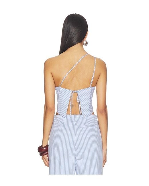 Line & Dot Blue X Revolve Claudine Asymmetrical Top