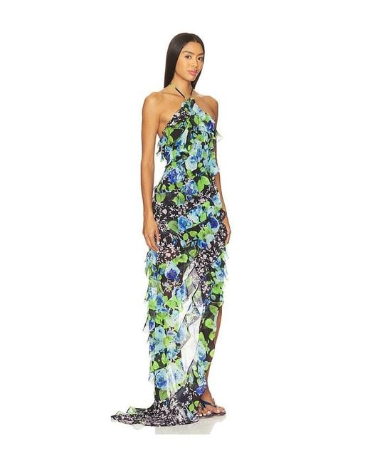 Elliatt Blue Briony Asymmetrical Maxi Dress