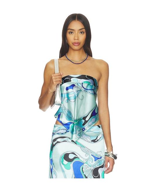 MORE TO COME Blue Tavianah Scarf Top