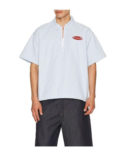 Devereux Golf White The Mechanic Quarter Zip Shirt for men