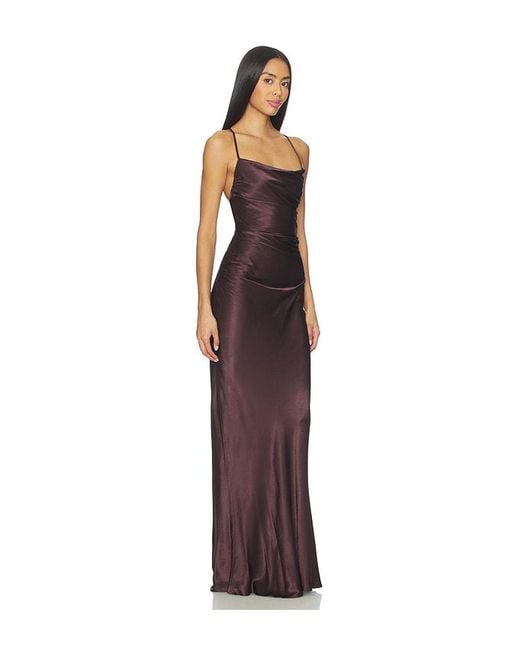 Shona Joy La Lune Lace Back Maxi Dress in Brown | Lyst