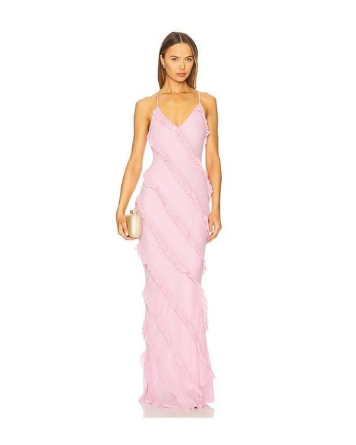 Runaway the Label Pink Barlow Maxi Dress