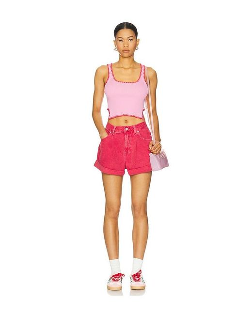 One Teaspoon Pink Scallop Knitted Vest
