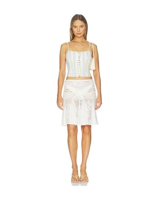 LoveShackFancy White Bensen Bustier Top
