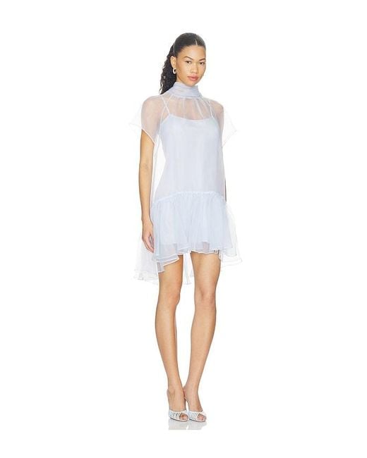 Jonathan Simkhai White Beaux Tiered Mini Dress
