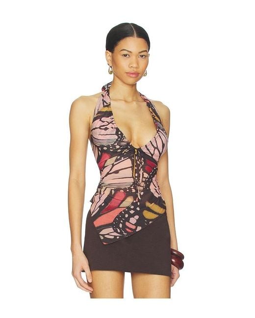 Free People Multicolor Butterfly Effect Halter