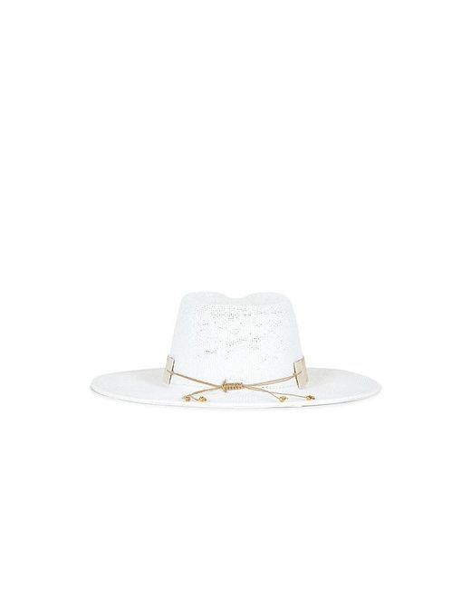 Nikki Beach White Camryn Fedora Hat
