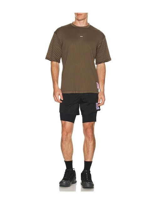 Satisfy Brown Auralite Pleated T-Shirt for men