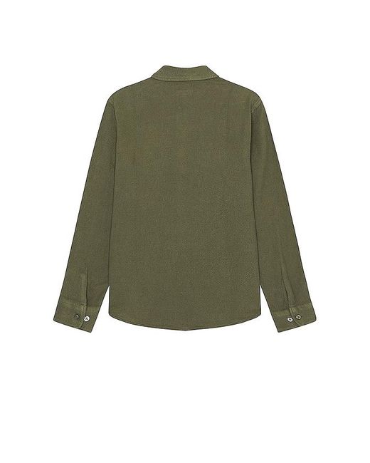 Brixton Green Bowery Textured Loop Twill Overshirt for men