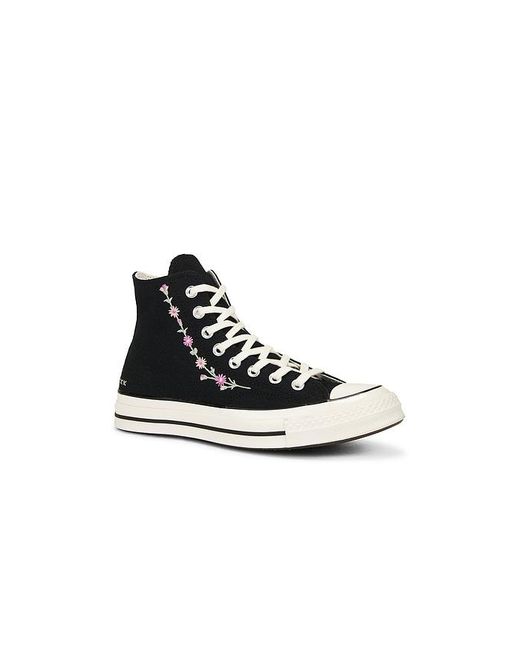 Converse Black Chuck 70 Embroidered Flowers Sneaker