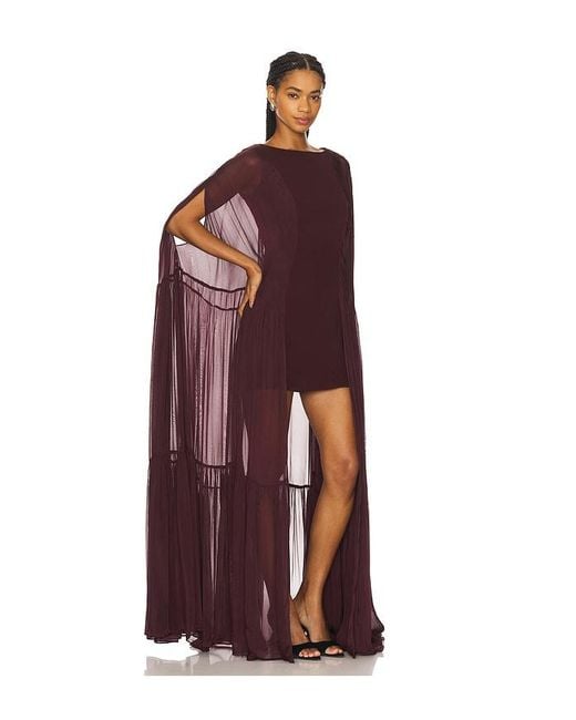 La Fuori Coralia Gathered Cape Dress