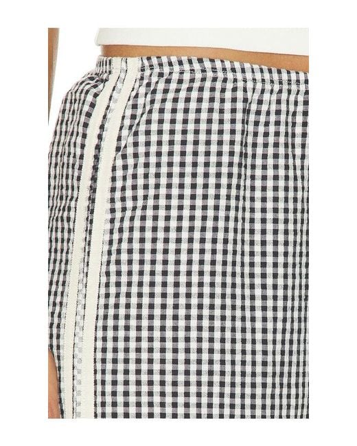 DONNI. Gray The Cotton Gingham Stripe Crop Pant