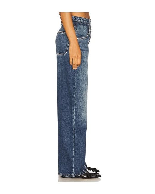 seventy + mochi Blue Cross Over Lia Wide Leg Jeans