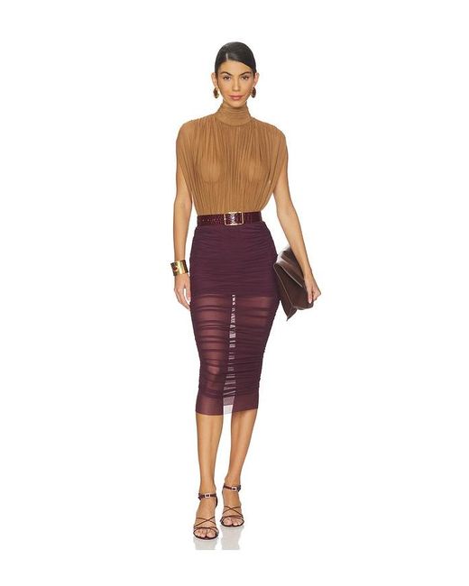 SER.O.YA Red Giulia Mesh Bodysuit