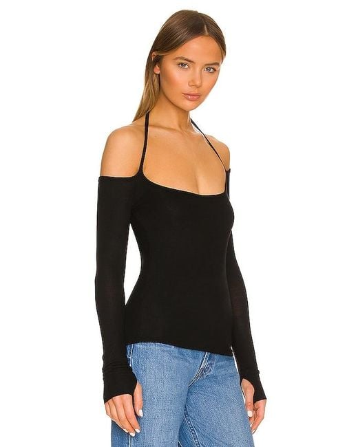 Michael Lauren Black Dave Halter Neck Top