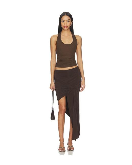 Helmut Lang Black Twist Drape Skirt