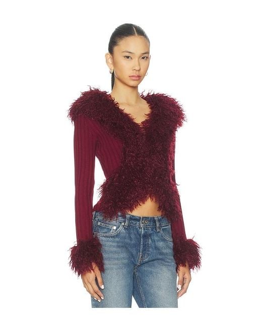 I.AM.GIA Red Cressida Faux Fur Jacket