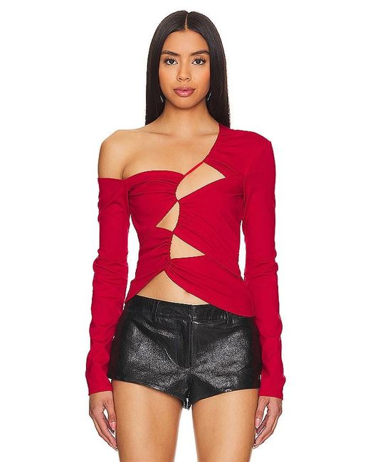 Sid Neigum Red Inverse Tension Cutout Top