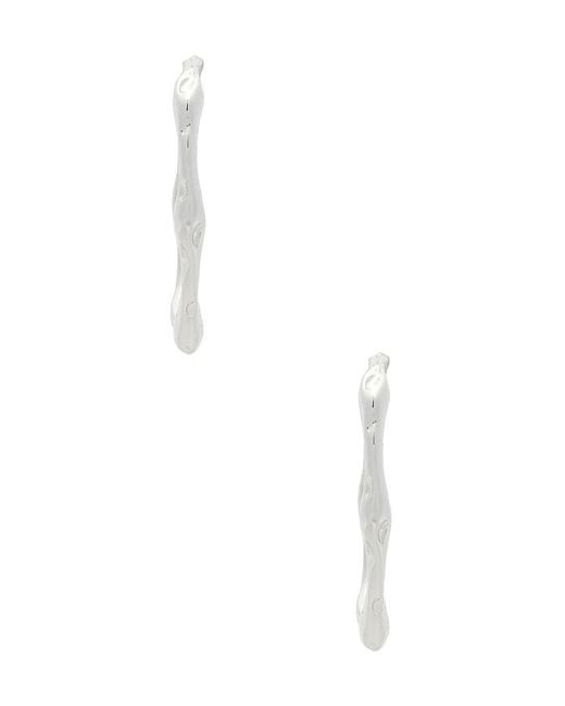 Ettika White Classical Wave Hoops