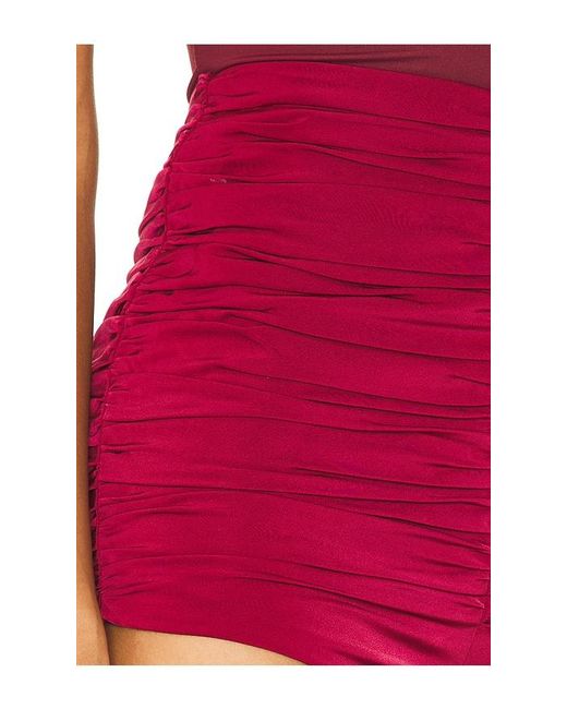 Nbd Red Ruffle High-Waisted Shorts