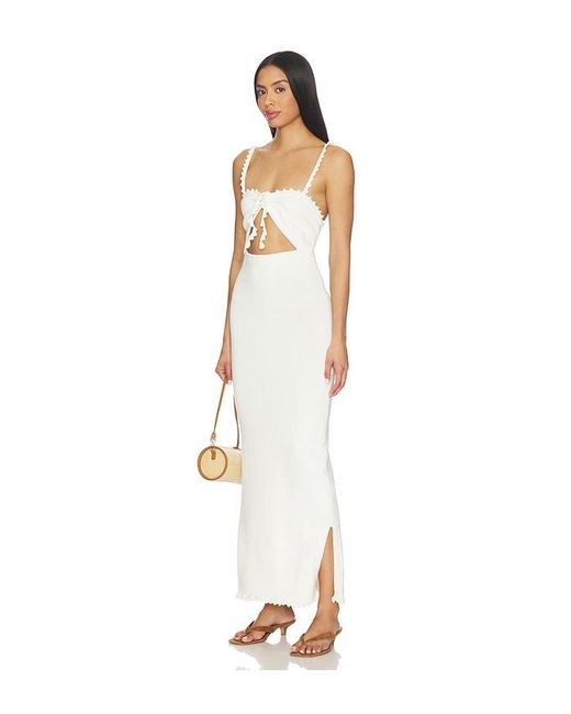Lovers + Friends White Kinslee Knit Maxi Dress
