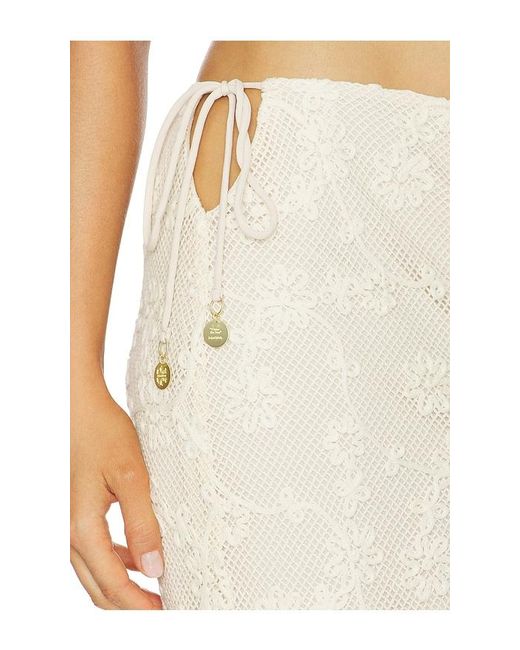Kulani Kinis White Lace Side Tie Maxi Skirt