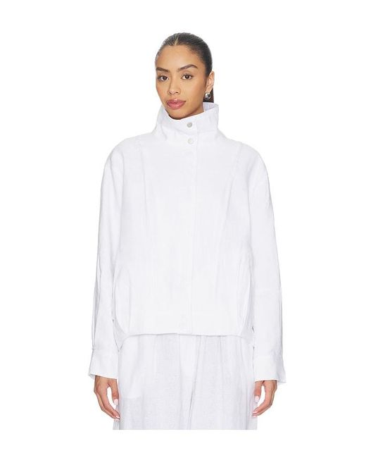 AEXAE White Linen Bomber Jacket