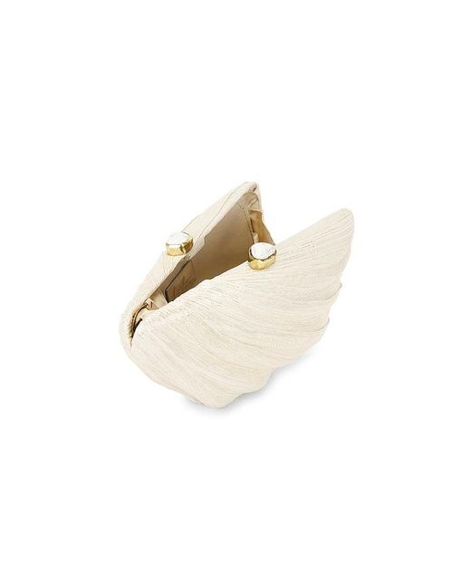 Emm Kuo White Saline Fan Shaped Evening Clutch