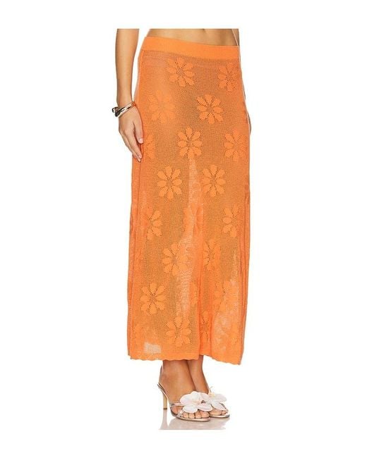 Asta Resort Orange Bruna Crochet Skirt