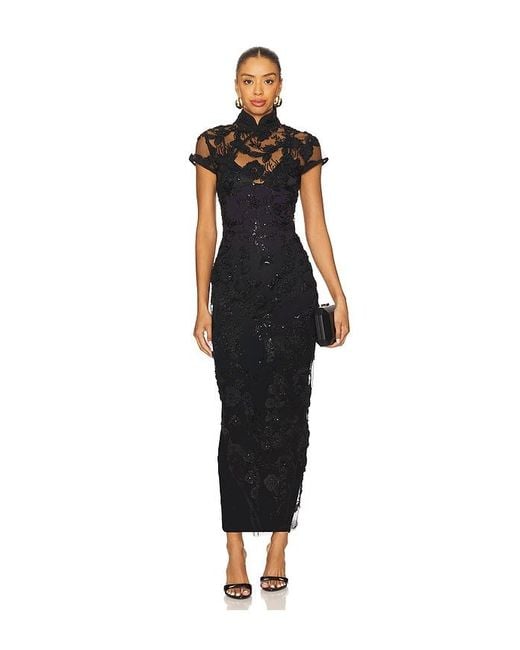 SAU LEE Black Charlize Dress