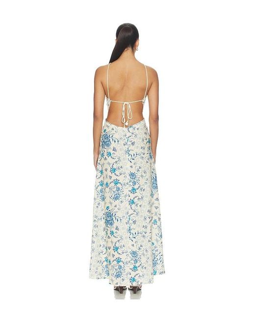 Agua Bendita White Indira Bleu Dress