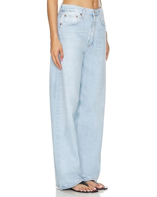 Agolde Blue Low Slung Baggy Jeans
