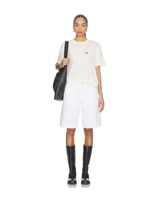 Anine Bing White Walker Soft Stencil Tee