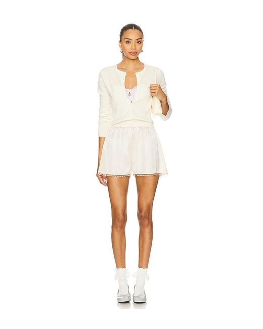 DONNI. White Silk Lace Tap Short