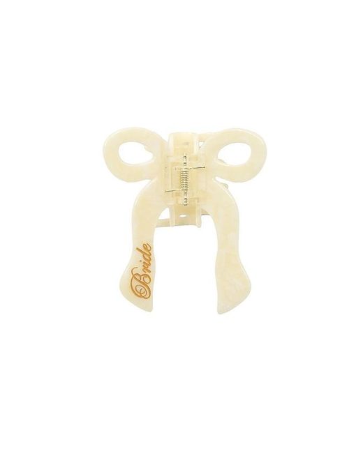 Solar Eclipse White Hand-Painted Bride Coquette Claw Hair Clip