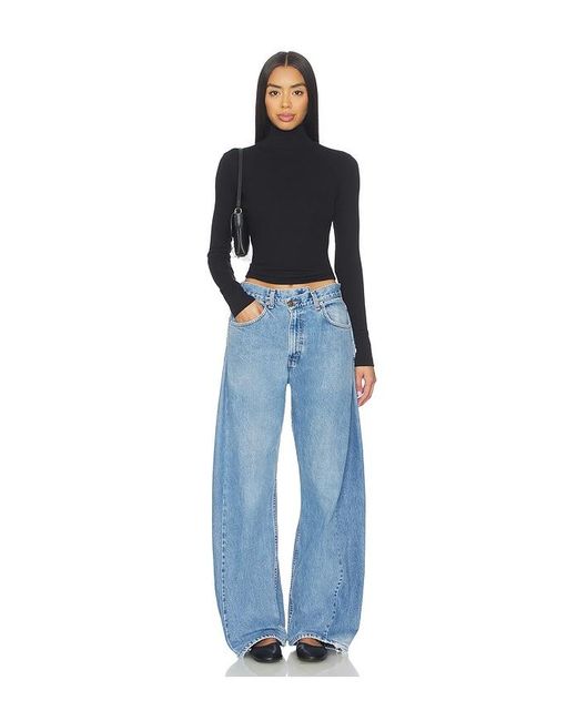 PERFECTWHITETEE Blue Hayden Turtleneck Top