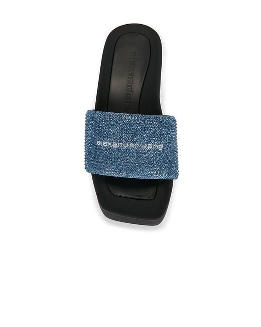 Alexander Wang Black Aw Denim Hotfix Platform Slide
