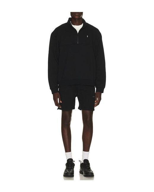 White/space Black Quarter Zip Sweatshirt for men