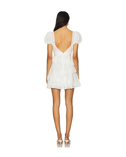 For Love & Lemons White Rosalyn Mini Dress