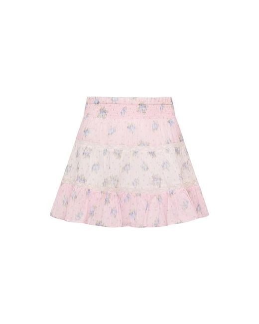 LoveShackFancy Pink Tween Raf Skirt