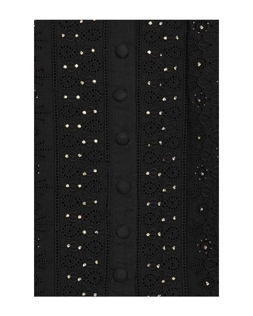LoveShackFancy Black Larine Top